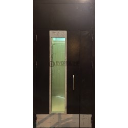 Дверь металлическая подъездная входная-двухстворчатая с верхней вставкой МКД-Олимп-02/30К